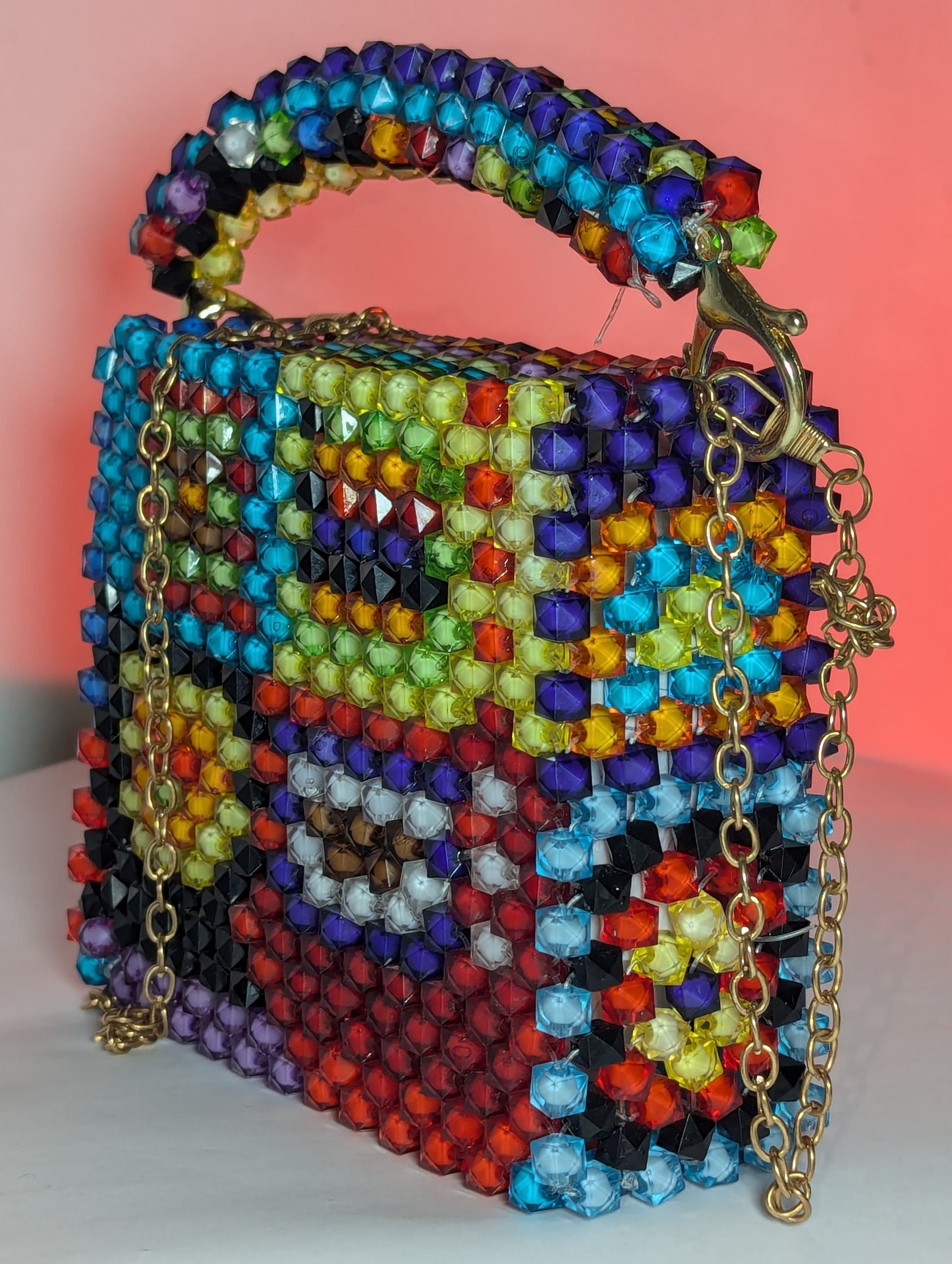 Multi colours crystal bag handmade bags for girls